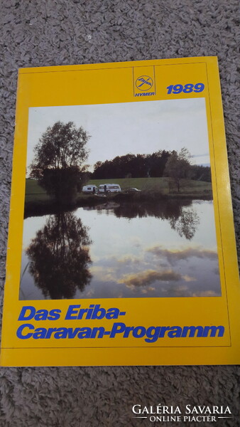 1989 Hymer camping, tent, caravan, motorhome, retro, leisure advertising brochure, catalog