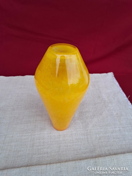 Retro rarer orange vase cracked beautiful veil glass veil Carcagi berek bath glass