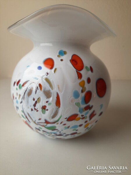 Vintage háromrétegű fújt üveg váza