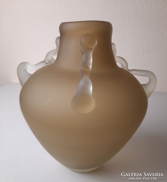 Art Deco Muránói négyfülű fújt üveg váza