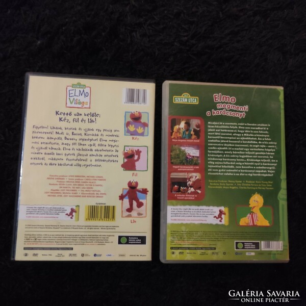 Szezám utca-Elmo 2db dvd egyben ár/csomag Elmo megmenti a karácsonyt+ Kettő van belőle:kéz, fül és
