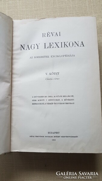 Antique books! 1912. Réva's big lexicon v. Volume