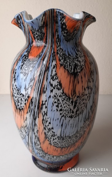 Muránói többrétegű fújt üveg váza
