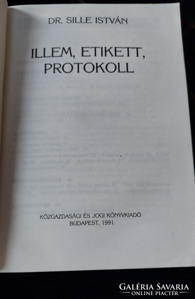 Dr. István Sille etiquette, etiquette, protocol - book
