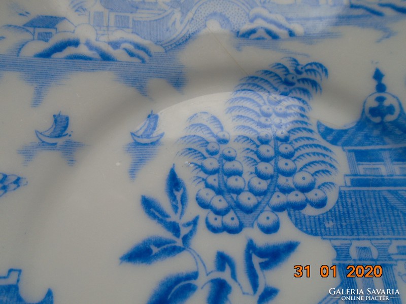 1884 Blue willow royal worcester plate with Victorian oriental pattern