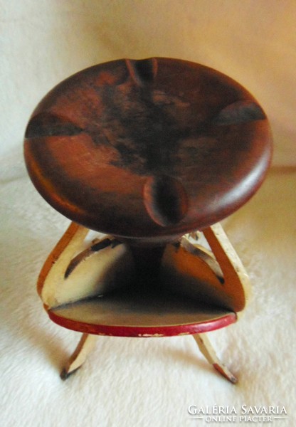 Centennial antique wooden ashtray with cigarette holder
