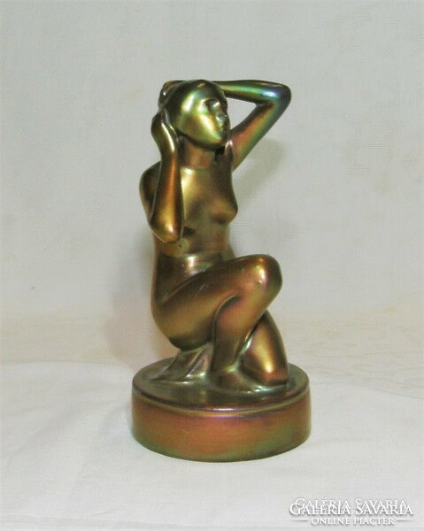 Antique Zsolnay rare eozin female nude - 20s