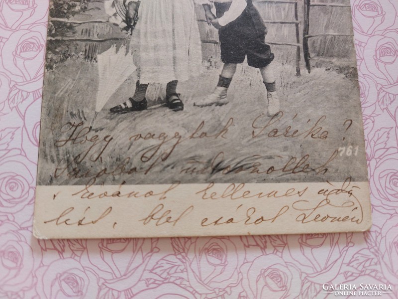 Régi képeslap 1904 fotó levelezőlap gyerekek