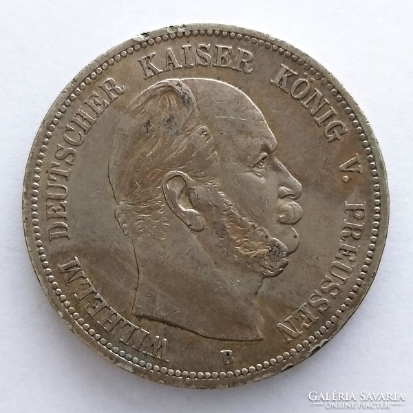 1876 B. Prussia i. Vilmos silver 5 brands (no: 23/230.)