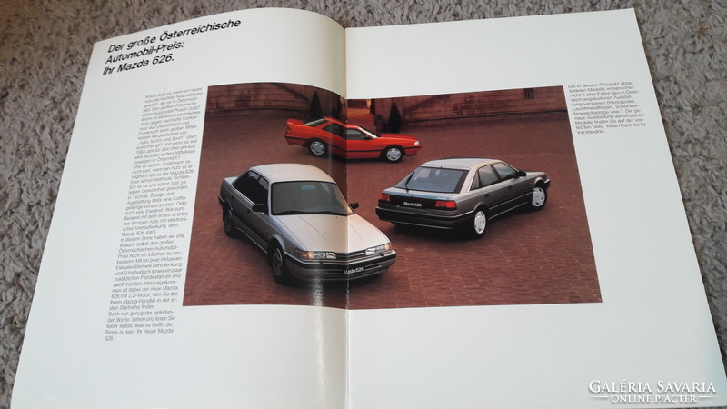 Mazda 626 model, brochure, catalog, retro advertisement, old timer, Japan car,