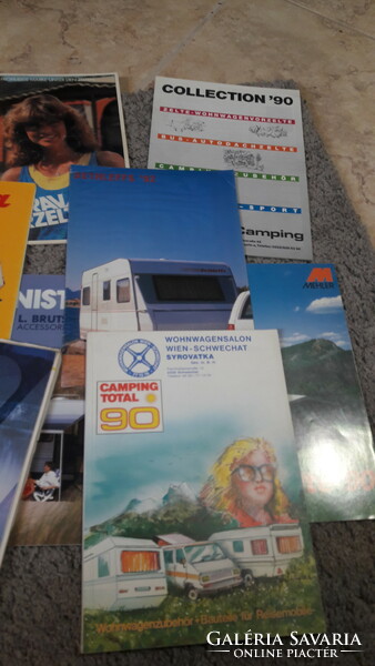 10 Camping, tent, caravan, motorhome, retro, leisure advertising brochure, catalog