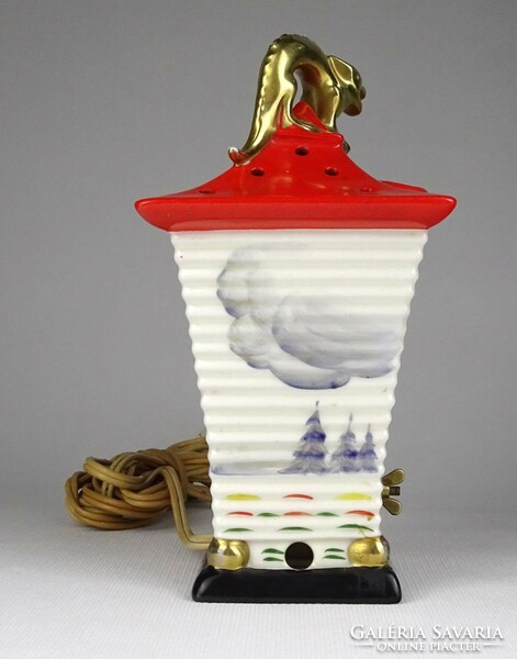 1L786 old illuminated Chinese lantern hummel porcelain 18 cm