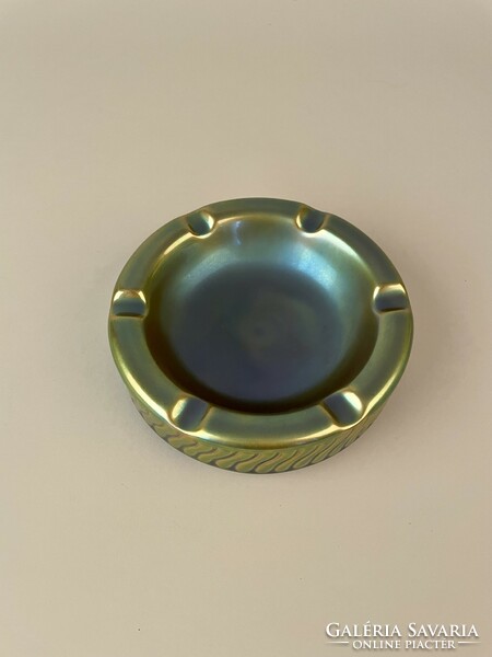 Zsolnay porcelain eosin-glazed ashtray, marked 2000s, t. Based on the design of Anna Surányi