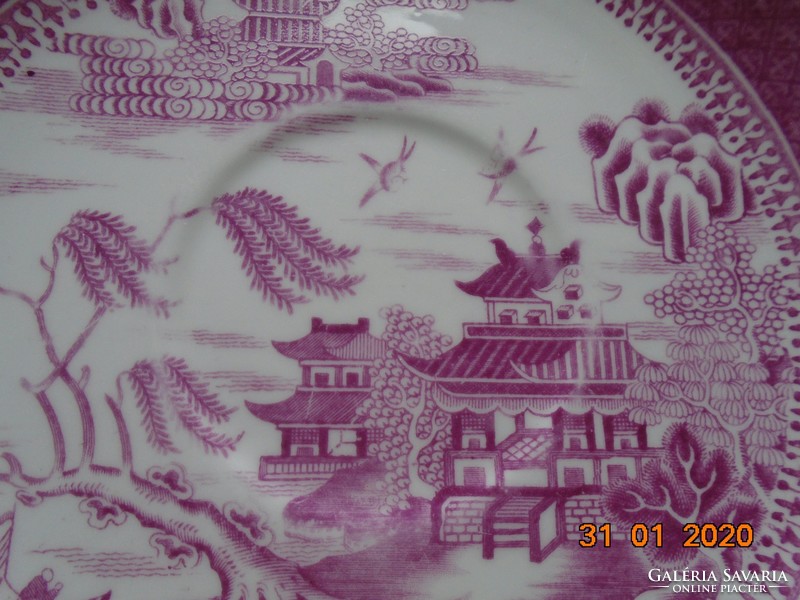 1880 COPELAND Pink Willow Viktoriánus Keleti mintával, jelzett,kézzel számozott tányér