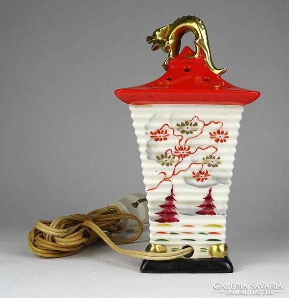 1L786 old illuminated Chinese lantern hummel porcelain 18 cm