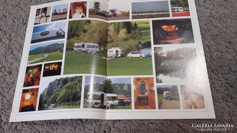 1989 Hymer camping, tent, caravan, motorhome, retro, leisure advertising brochure, catalog