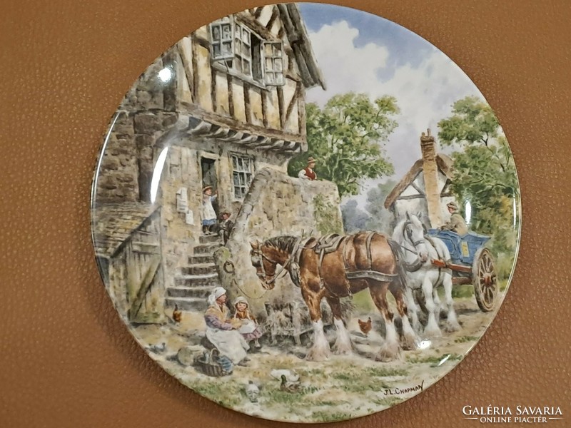 Wedgwood & Barlaston of Eturia 1988 morning in the farmyard vintage home decor decorative wall plate