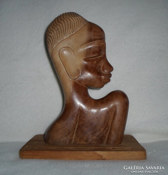 Bust carved from African wood in the Hagenauer style