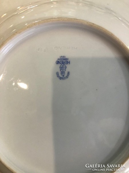 Herendi Viktória mintás porcelán tányér 1940-ből, 24 cm-es.