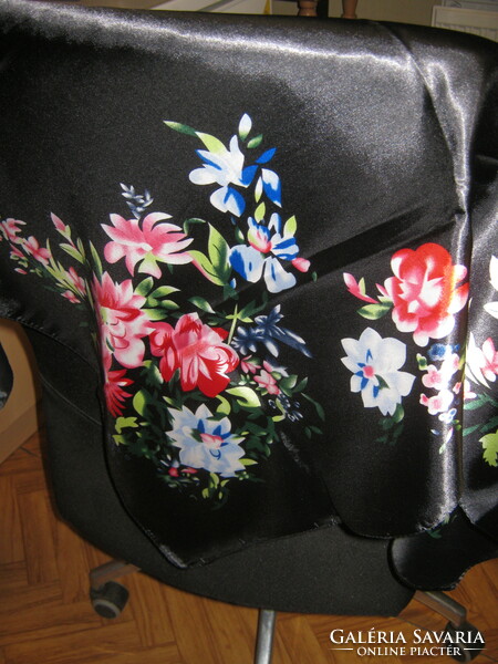 Black floral scarf