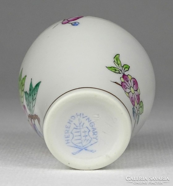 1L764 Herend porcelain violet vase with old Victoria pattern 6.5 Cm