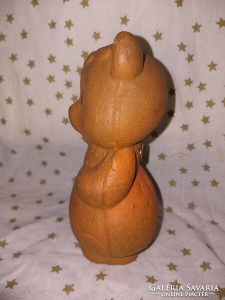 RETRO sípolós gumi játék maci mackó figura 14 cm régi