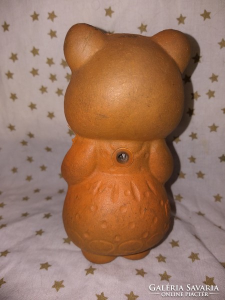 Retro whistle rubber toy teddy bear figure 14 cm old