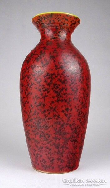 1L810 Mid century narancs mázas pesthidegkúti retro kerámia váza 23 cm