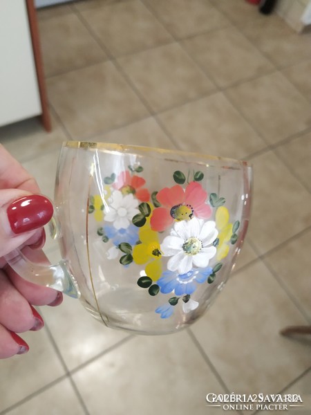 Cute glass cup with painted ears for sale!