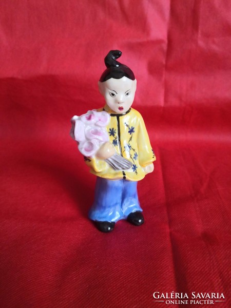 Herendi porcelán, kínai gyerek virágcsokorral