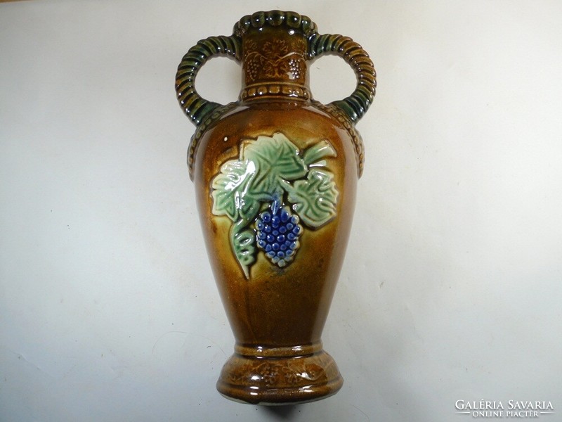 Retro old glazed ceramic vase 24 cm high