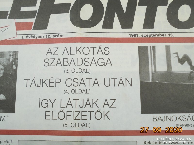 Régi retro újság - TELEFONTOS - 1991. szeptember 13. Születésnapra