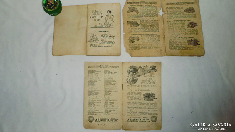 Antik szakácsfüzet, lapok - együtt - Váncza, Dr. Oetker