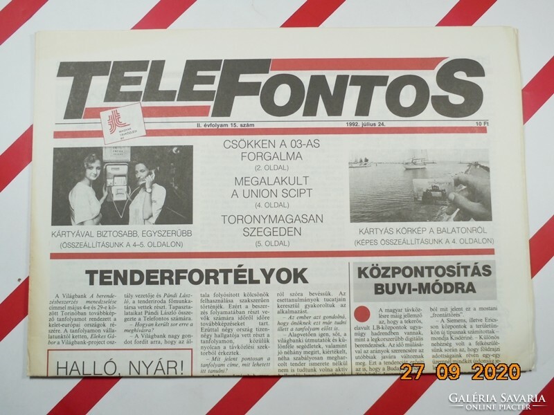 Régi retro újság - TELEFONTOS - 1992. július 24. Születésnapra