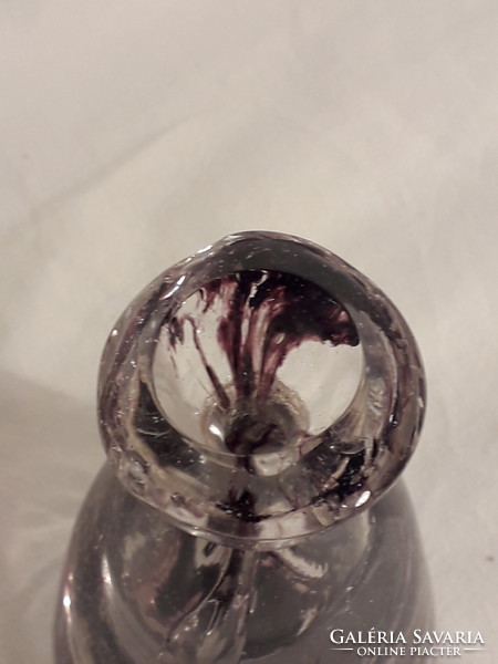 Jas soufflé marked small thick-walled unique glass vase or perfume bottle