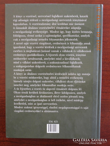 Berde Csaba - Menedzsment a mezőgazdaságban - Vezetési módszerek és sajátosságok