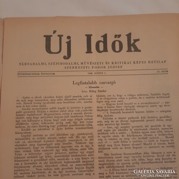Új Idők 1948. június 5. Szerkeszti Fodor József, kézimunka melléklettel,  20 oldal