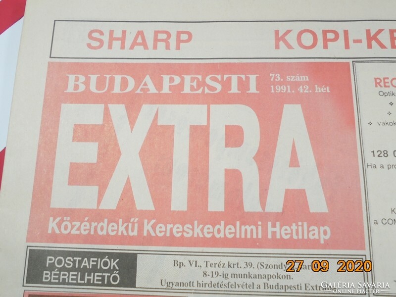 Régi retro újság - Budapesti Extra - 1991. 42. hét
