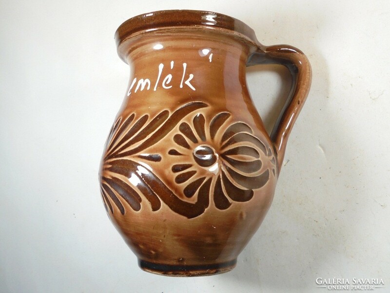 Retro ceramic jug spout - Szentkúti souvenir - 11.5 cm high