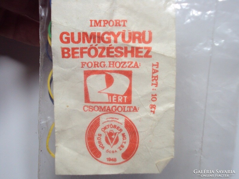 Retro gumigyűrű befőzéshez zacskó - Piért Vörös Október Mg. Tsz. Ócsa 1970-es évekből