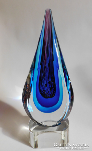 Sommerso"Blue Water" csepp alakú dísztárgy 30 cm