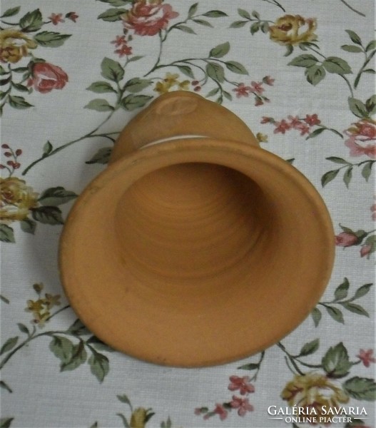 Natural, handmade ceramic bell 9.5 cm high.