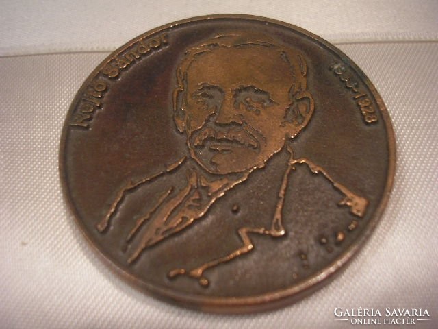 N19 Rejtő Sándor Gimn +szakiskola Győr 1853-1928 bronz vastag emlék plakett 40-mm