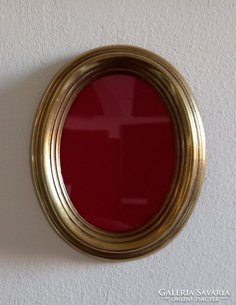 Oval copper, brass picture frame