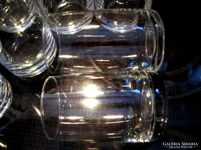 Kristály pohár készlet 8+4 db, optikailag csíkos, több funkciós, vizes, whisky-s, üdítős