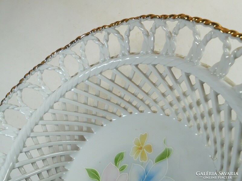 Old retro marked - crown regent porcelain bowl plate bowl flower openwork pattern - approx. 1970s