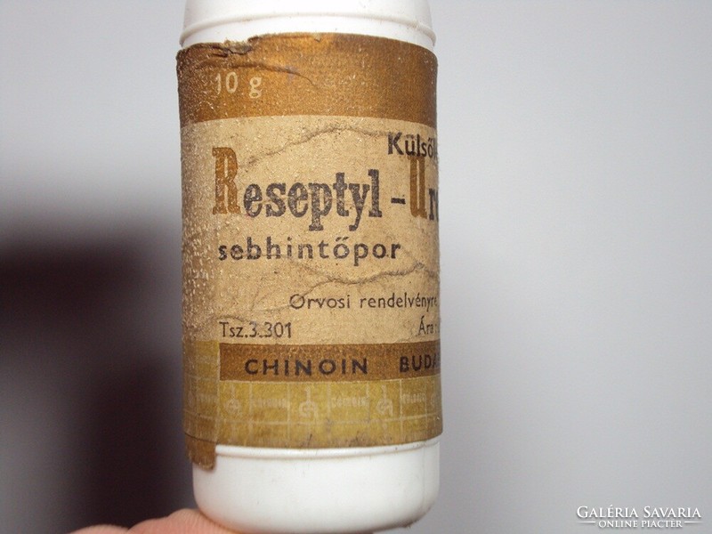 Retro Reseptyl-Urea sebhintőpor hintőpor doboz - Chinoin gyártó - 1970-es évekből