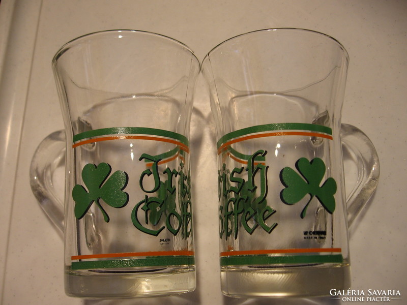 Pair of special, collectible clover cerve italy irish coffee glasses