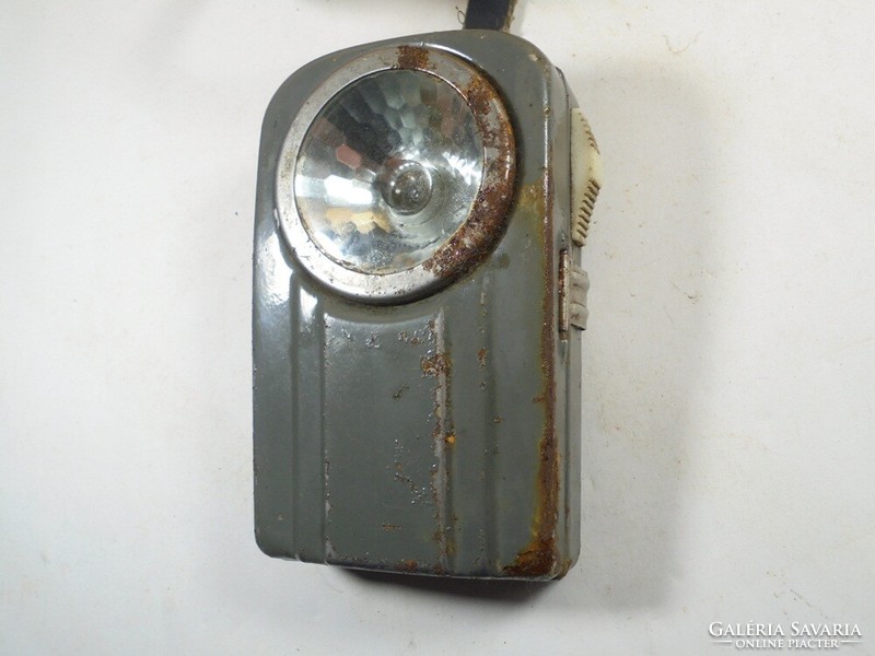 Old retro czm dom gos portable flashlight flashlight flat approx. 1970s