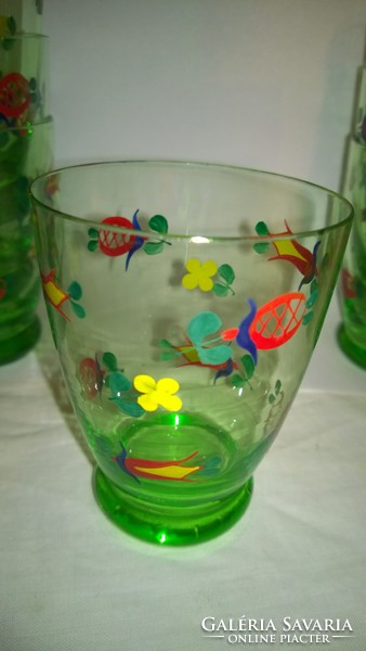 Retro hand-painted green wine glass, water glass even individually